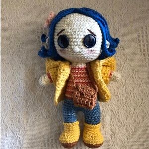 Crocheted Coraline doll amigurumi